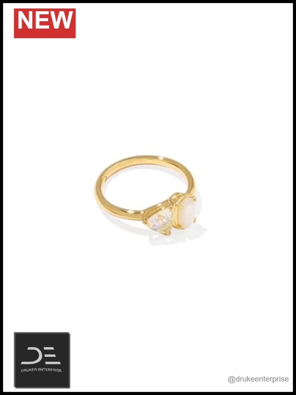 Gold Plated Brass Band Ring Toi-et-Moi Style Size 6